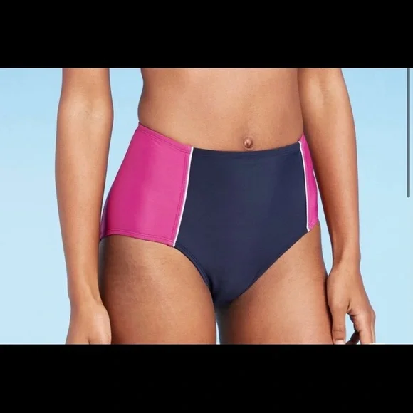 All In Motion women’s swimsuit 2 pc cranberry/ Navy size M - Picture 2 of 7